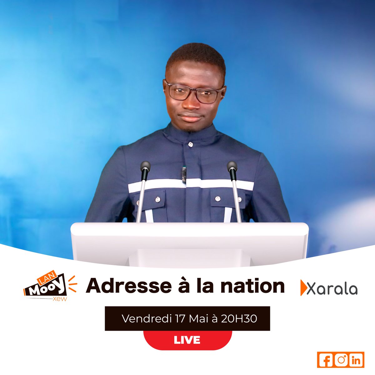 📷 Annonce Spéciale de Xarala 📷 Rejoignez-nous en direct ce Vendredi à 20h30 pour une annonce importante du CEO de Xarala, M. Ousseynou Diop. Venez découvrir les décisions majeures prises par Xarala à l'occasion de nos nouvelles orientations. Lan mooy xew ? #Xarala #Annonce