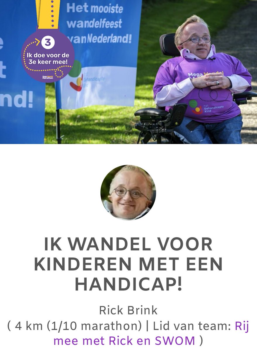 Vanavond zeer drukke condoleance bezocht van @BrinkRick85 (38). Rick was een strijder voor mensen met een beperking. Volgend weekend zou hij meedoen aan #MegaWandelMarathon. Dat doet zijn familie nu voor hem. Rust zacht lieve Rick 😢 Doneer hier ➡️ megawandelmarathon.nl/fundraisers/ri… 🙏