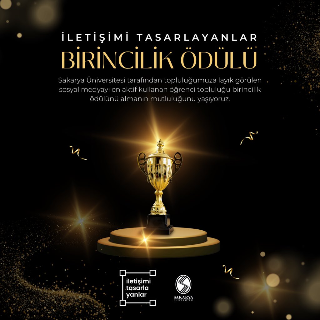 🏆 Sosyal Medyayı En Aktif Kullanan Öğrenci Topluluğu Birincilik Ödülü

İletişimi Tasarlayanlar Topluluğu olarak Sakarya Üniversitesi tarafından bu ödüle layık görülmenin mutluluğunu yaşıyoruz.

Bizi Takip Edin, İletişimde Kalalım!