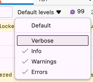 in case you didn't know: console.debug() is great for noisy debugging logs as they fall under 'Verbose' in dev tools and are hidden by default