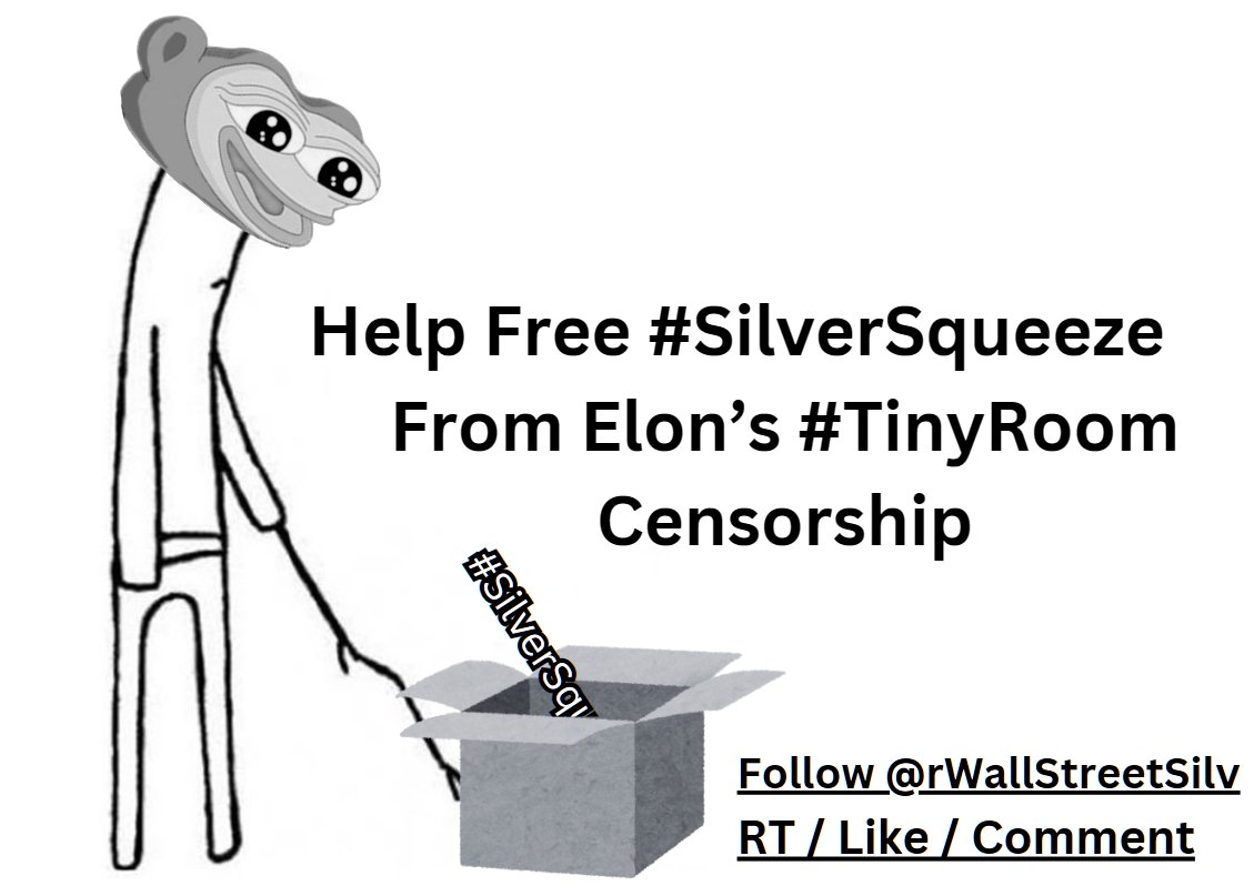 Will you help us break free of the #TinyRoom? Spread awareness, Apes!
We will defeat the Algorithms for #SilverSqueeze!