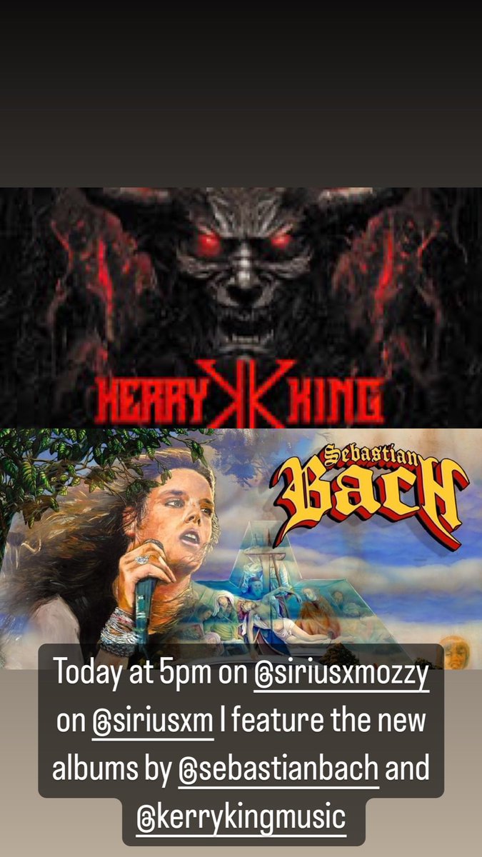 Today at 5pm on @OzzysBoneyard on @SIRIUSXM I feature new albums by @KerryKingMusic and @sebastianbach