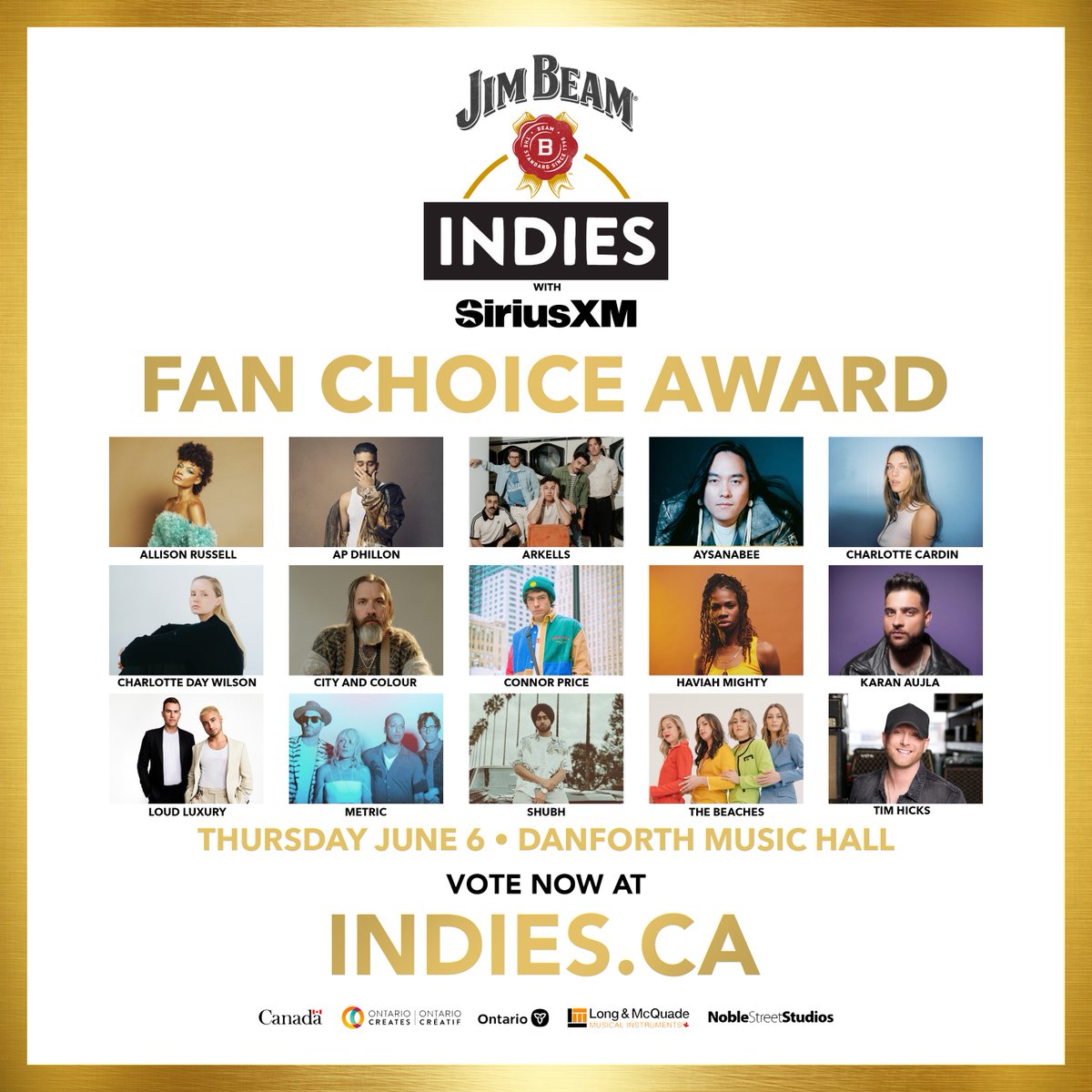 Don't miss your chance to vote for your favourite Canadian independent artists for the Jim Beam® INDIES. Voting has been extended! Visit indies.ca to vote before May 24! #CMW2024 #canadianmusicweek #JimBeamFanChoice #JimBeamLive