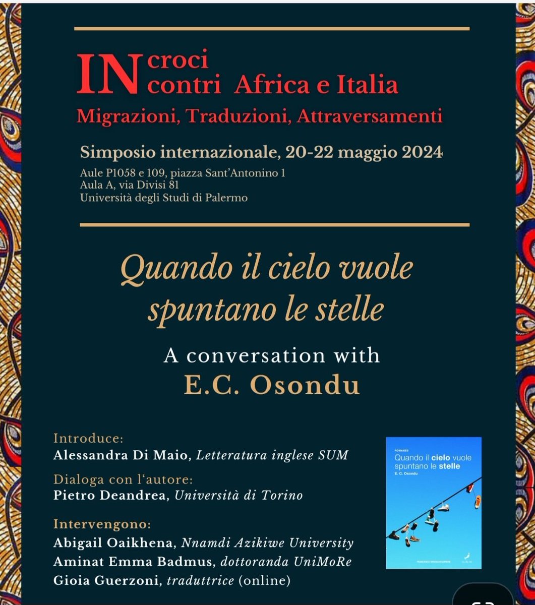 I'll be in conversation with the brilliant Alessandra Di Maio &amp; Pietro Deandrea at Universita degli Studi di Palermo