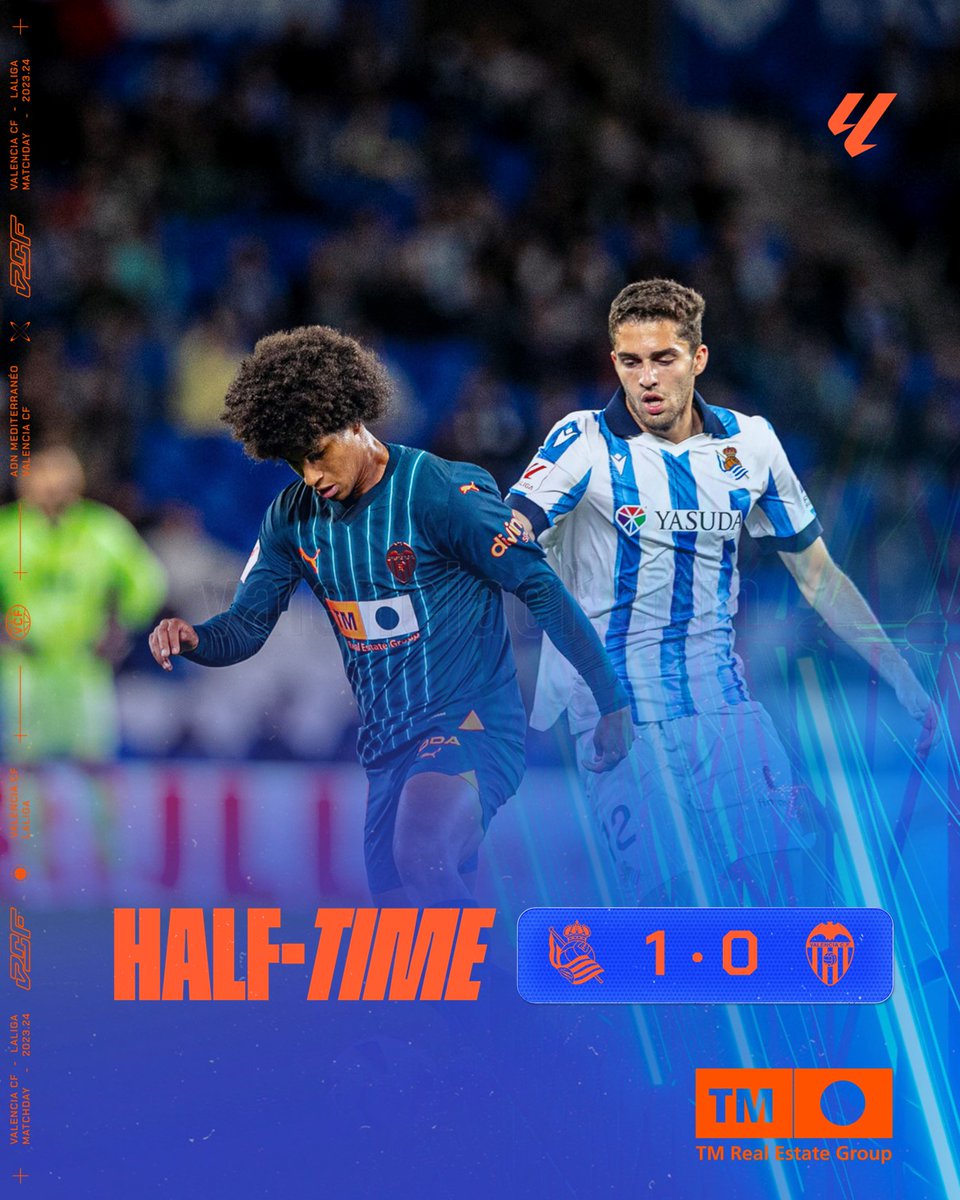 #RealSociedadValencia ⚪🔵🦇 ⚽ 1-0 | Half-time