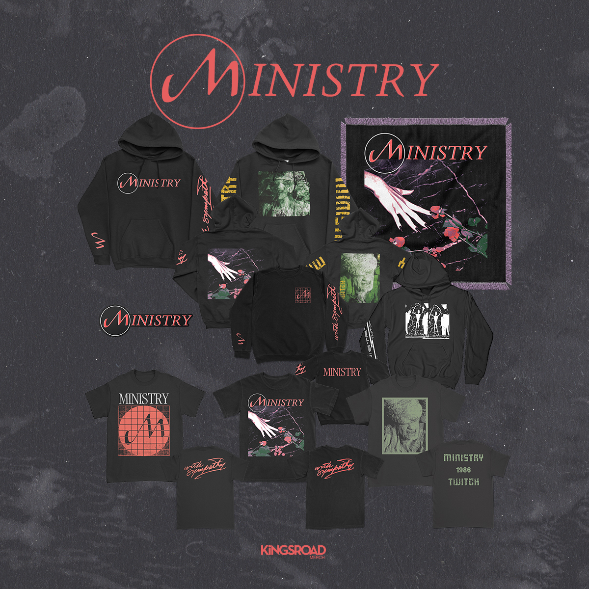 Get your MINISTRY🌹With Sympathy & Twitch👽 merch! ministryofficial.store #MinistryBand #WeAreMinistry #Ministry #AlJourgensen #Merch #Kingsroad #EverydayIsHalloween #WithSympathy #Twitch