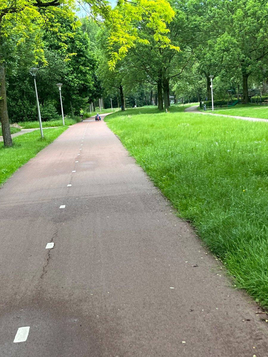 Hoy es #FietsNaarJeWerkDag 🇳🇱 (aunque para mí todos los días son “día de ir en bici al trabajo”) 🚲 A la vuelta me fui por una ruta diferente -más verde- y de pronto me rebasó un OBNI - Objeto Bicicletero No Identificado 😄👇🏽