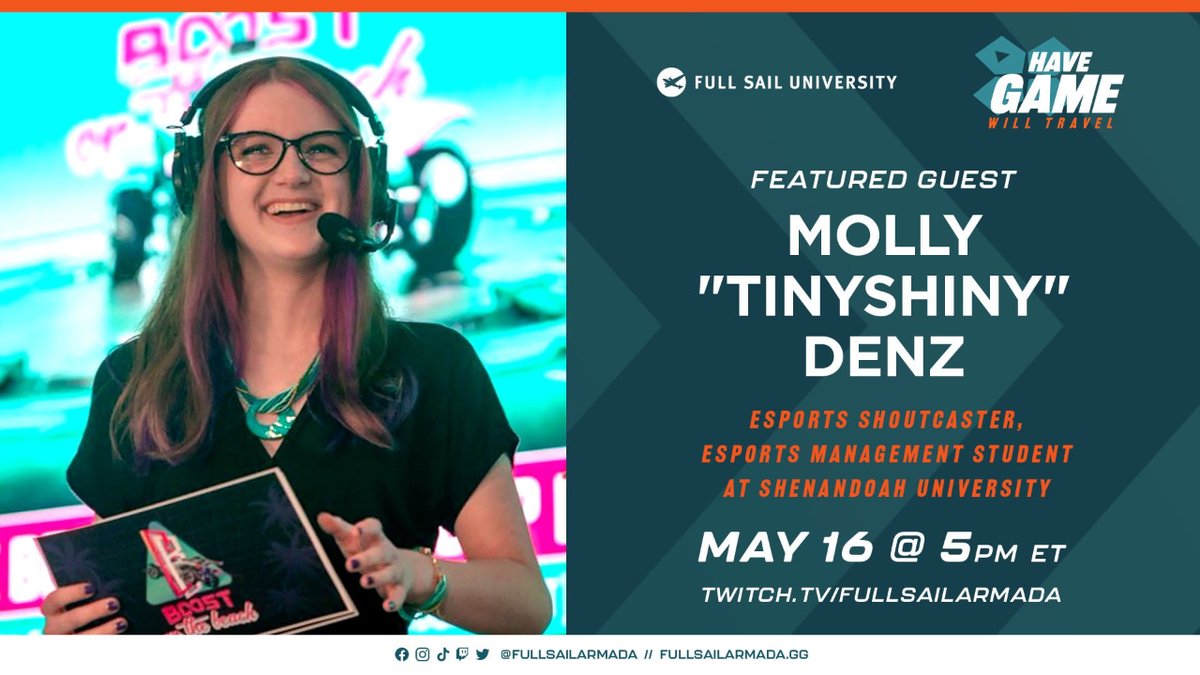 We're LIVE on the @fullsailarmada @Twitch channel with Have Game Will Travel episode 41 with @TinyShiny19   Join us! Twitch.tv/FullSailArmada