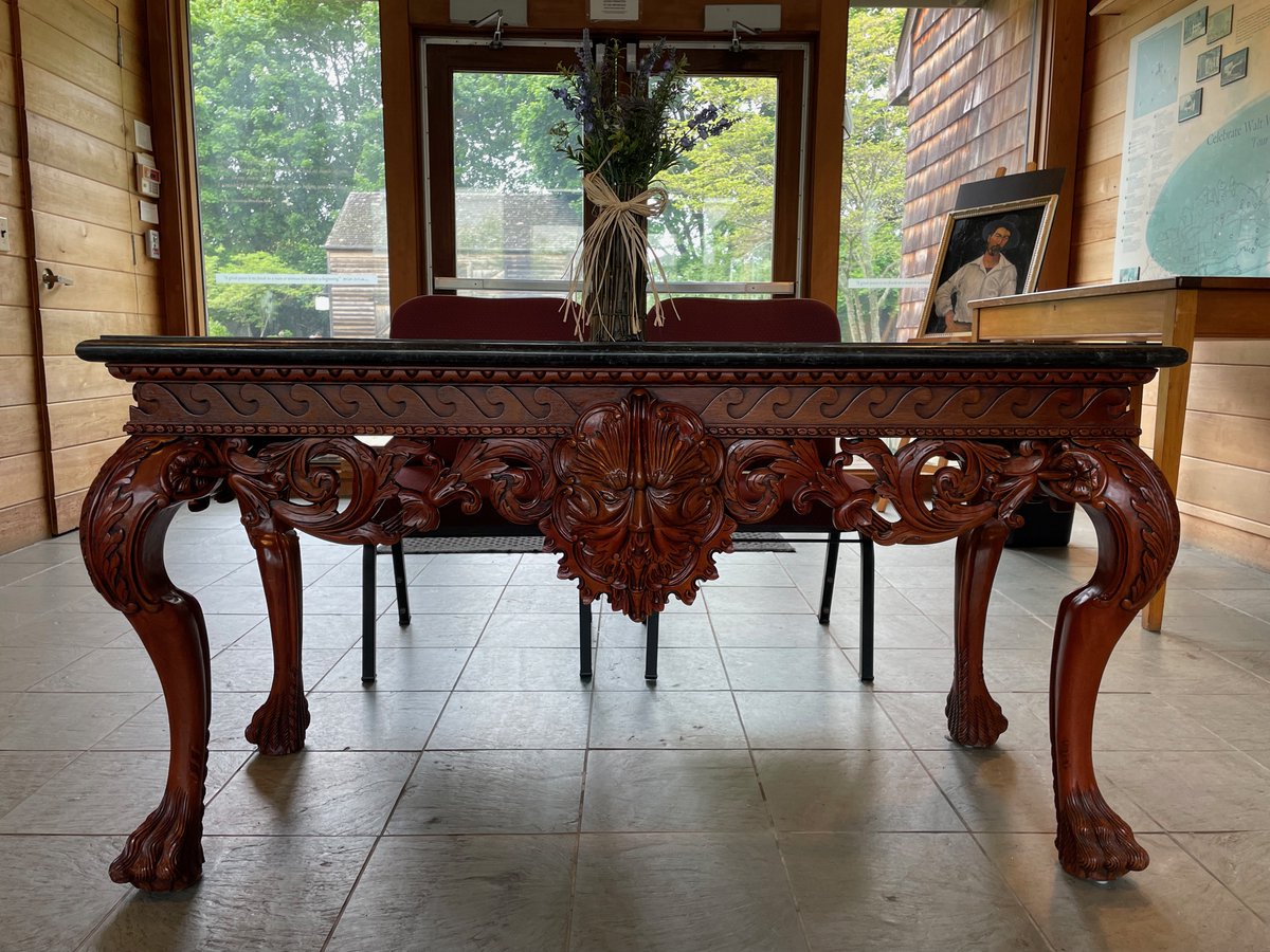 With our new Executive Director Caitlyn Shea comes a new look!  Caitlyn fell in love with this table the moment she saw it, and our Caretaker, John Murray, trekked to New Jersey to fulfill her vision.  Come by and see it where it now sits prominently in our lobby.