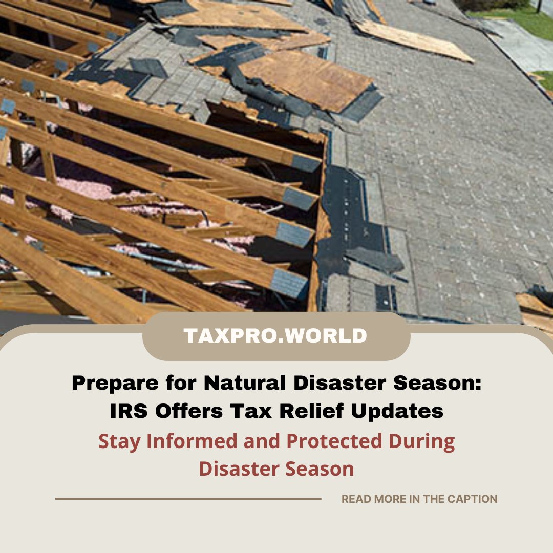 ⛑️ Facing the aftermath of a natural disaster? Discover how the IRS is providing tax relief for affected areas, including extended filing deadlines and other assistance measures. Stay protected and informed during disaster season. #NaturalDisasters #IRS