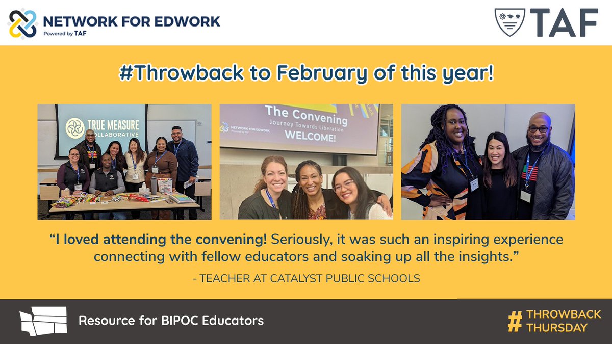 WA_Charters's tweet image. Supporting and connecting BIPOC educators and leaders is essential to creating education spaces where students of color – and thereby, all students – thrive.

wacharters.org/2024/03/23/res…

@STEMbyTAF #ThrowbackThursday #EducatorResource #TeacherRepresentation #BIPOCresource #WAedu