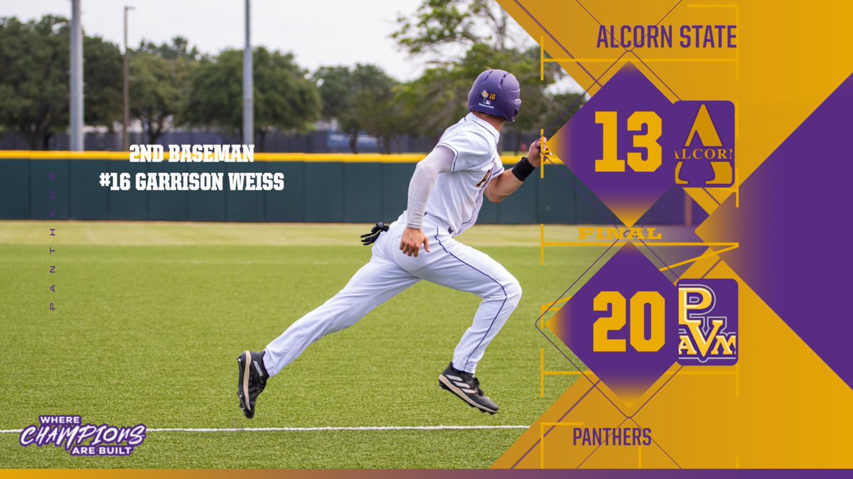 PVAMBSB: The Panthers take game one of the Alcorn State baseball series. They will return to action on Friday, May 17, 2024, for game two. The first pitch is set for noon at Tankersley Field. #WhereChampionsAreBuilt