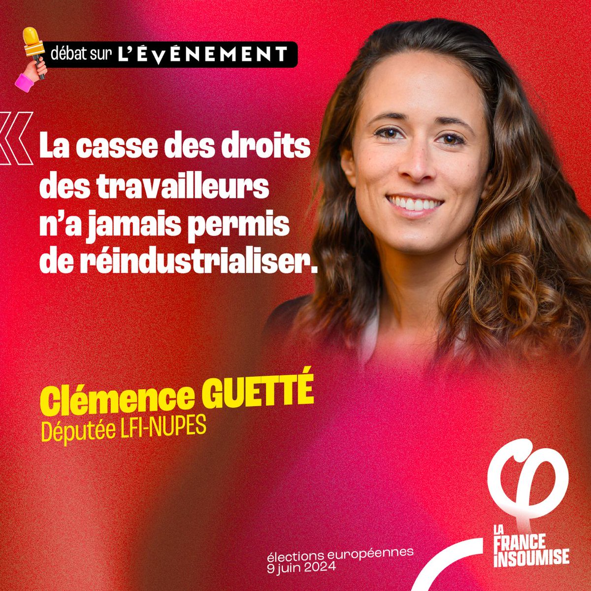 ❌ 'La casse des droits des travailleurs n'a jamais permis de réindustrialiser' @Clemence_Guette #Levenement #UnionPopulaire