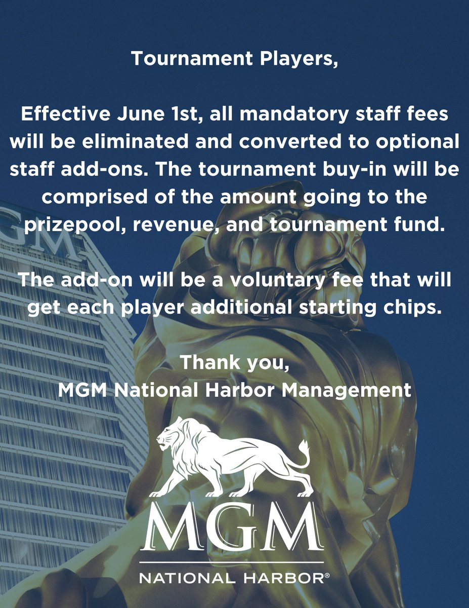 _ChrisMcCall_'s tweet image. 🚨June Tournament Calendar 🚨
#TournamentPlayers
Summer is right around the corner and the temperatures aren't the only thing heating🔥up @MGMNH_Poker 

#Multiday #Guarantees #Leaderboard #CakesClassic
*Pending Regulatory Approval

New developments with our staffing fees.