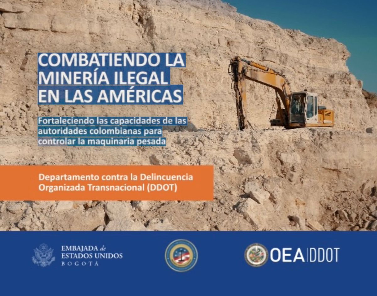 Junto a @USEmbassyBogota y @StateINL lanzamos oficialmente un nuevo proyecto de combate a la #MineríaIlegal con foco en el control de la #MaquinariaPesada. El proyecto apoyará en la estandarización de procesos en #Colombia🇨🇴, incluyendo un componente regional 🌎 #OEA #OEA_DDOT