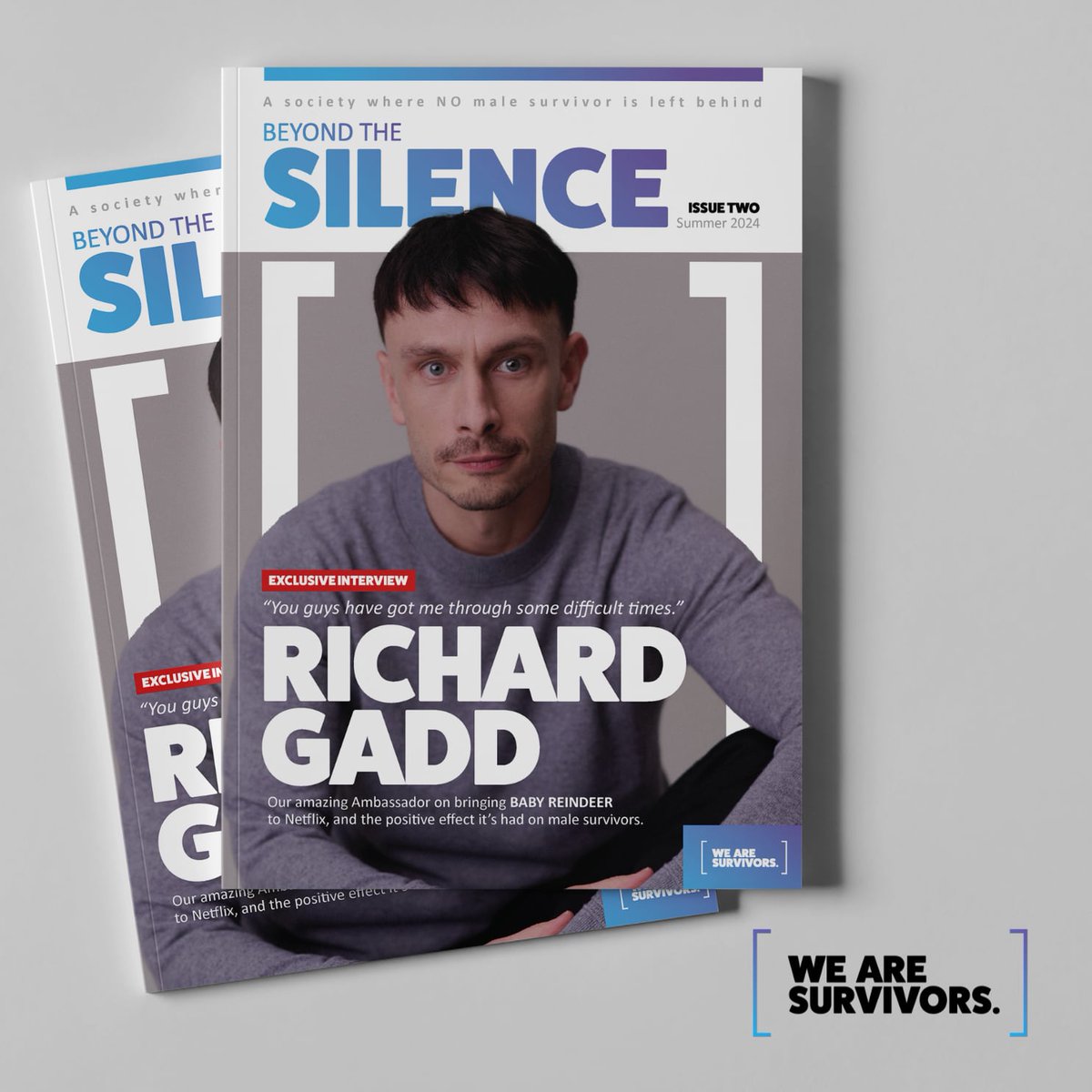 We're that close to pressing PRINT on our brand new edition of BEYOND THE SILENCE that we now have preview of the front cover as a teaser! If you want a copy of this quarterly magazine, then sign up here: wearesurvivors.org.uk/breakthesilence #MaleSurvivors #HeToo #HealingJourney #Charity
