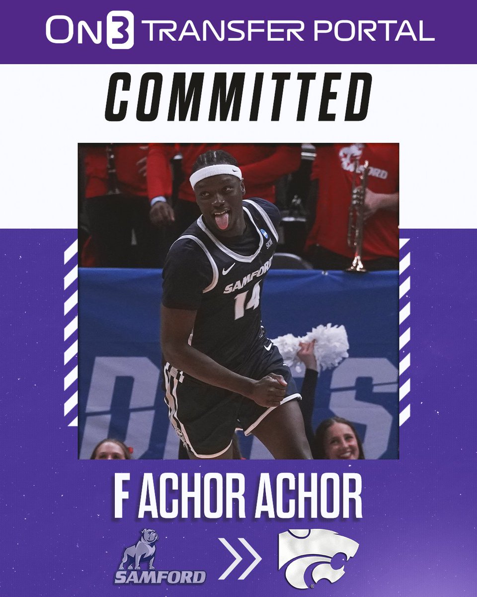 NEWS: Coveted Samford transfer Achor Achor has committed to Kansas State, @GoodmanHoops reports. on3.com/college/kansas…