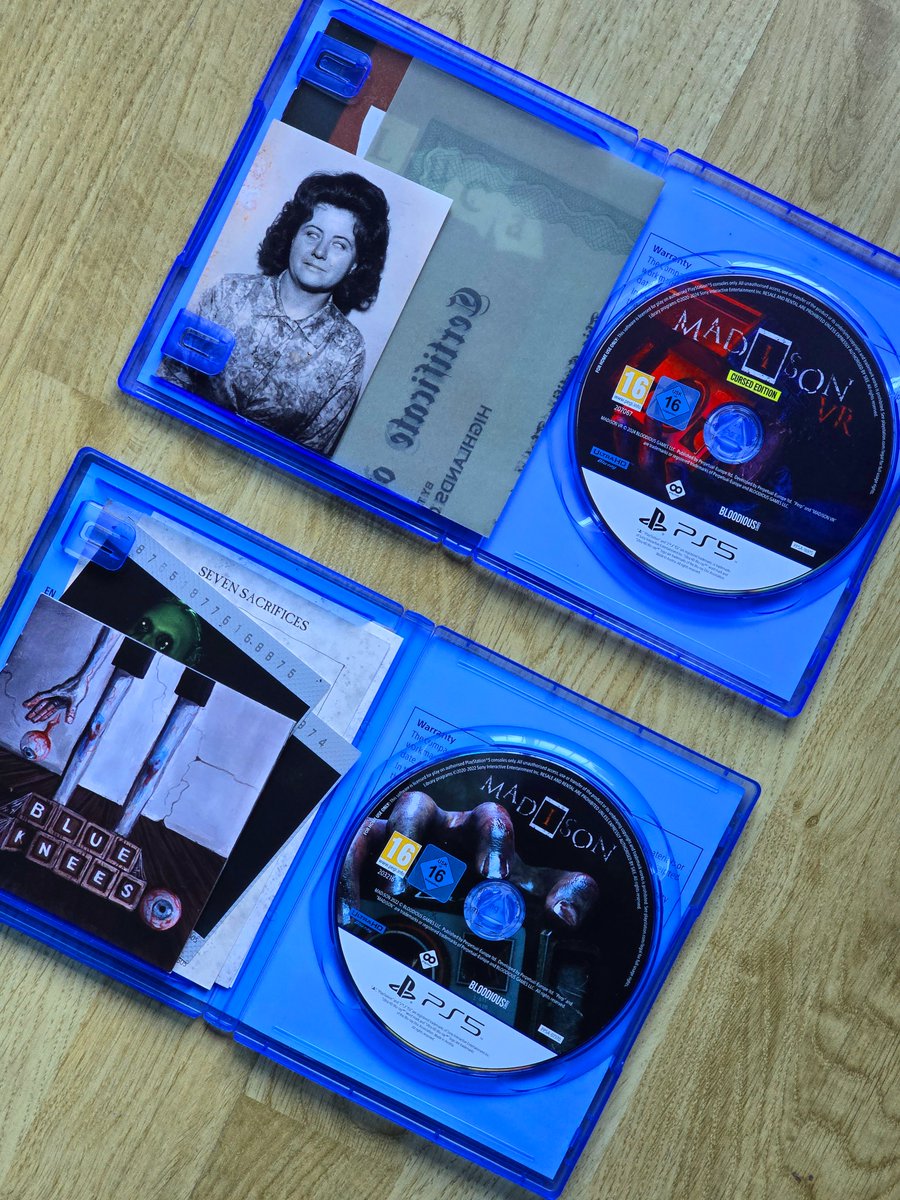 This is the CURSED EDITION.

MADiSON VR PSVR2 Physical Edition is coming out on May 24th. Make sure to grab yours and complete the collection.

The CURSED EDITION includes a photograph of Elizabeth Maxwell, Luca's notebook extension, and Elizabeth's certificate of cremation.