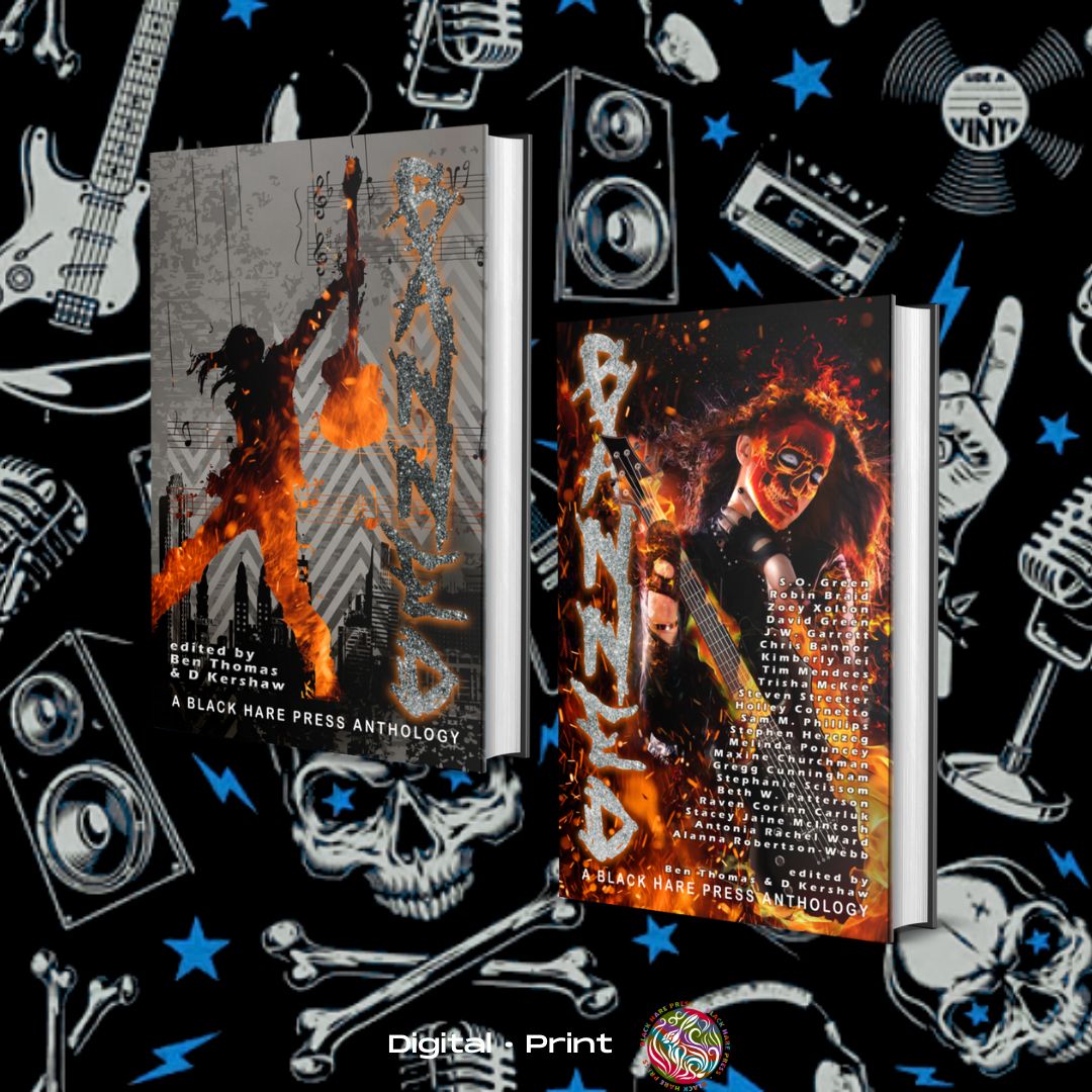 BANNED
books2read.com/BHP-Banned

A terrifying collection of rock band themed horror stories from worldwide authors
Are you brave enough?

🎸💀
#HORROR #writingcommunity #readingcommunity #bookblogger #bookpromo #bookboost #bookworm #drabble #shortstories #tbrpile #blackharepress