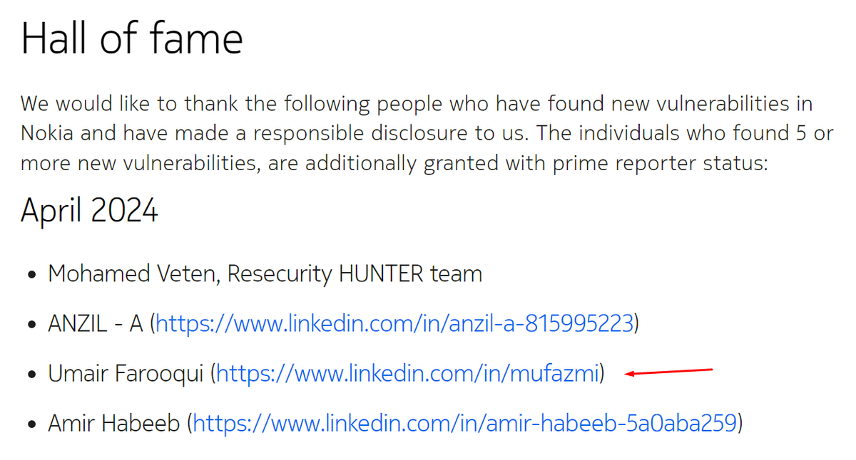mufazmi's tweet photo. Excited to share that I’ve been inducted into the Hall of Nokia! 📸 #Achievement #ProudMoment #nokia #Bugbounty #hackerone #mufazmi #UmairFarooqui 

https://t.co/W70m6TziiE https://t.co/7EPy2f7V5c