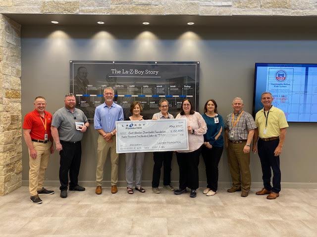 Big thanks to La-Z-Boy for their generous donation to the East Newton Charitable Foundation!  Your contribution means so much to us!