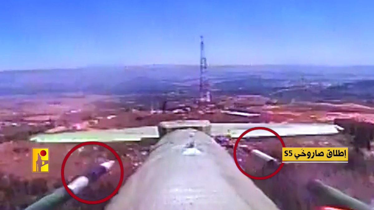 The moment the Hezbollah drone launched the S5 rockets towards an Israeli military target. This picture marks a new era in the military confrontation between Israel and Hezbollah, probably the first time any of Israel’s enemies launch air to surface rockets since decades.