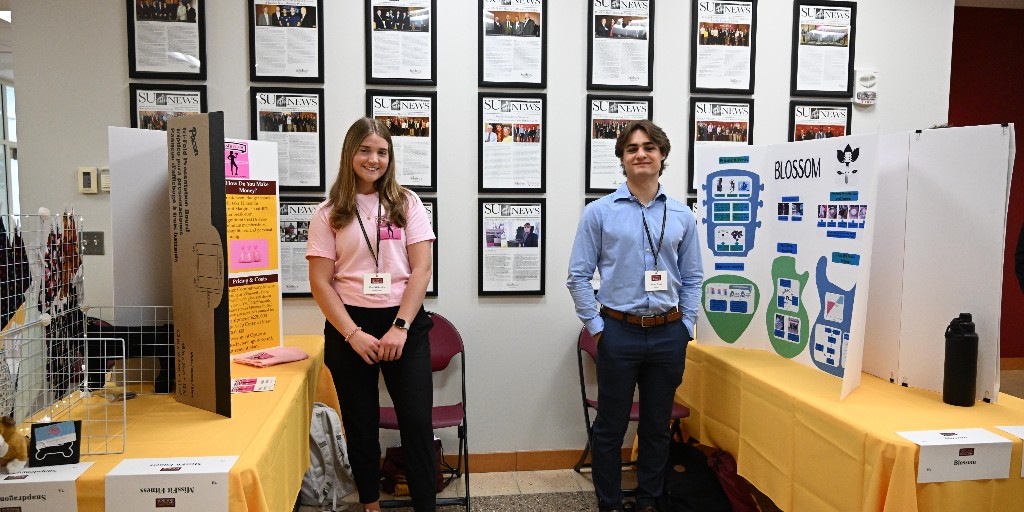 Students showcased their innovative ideas in a thrilling showdown at SU's Perdue School of Business Entrepreneurship Competitions! From a poster sessions to intense Gull Cage rounds, it was like our very own version of ABC-TV’s Shark Tank! More photos: bit.ly/4bszCa6