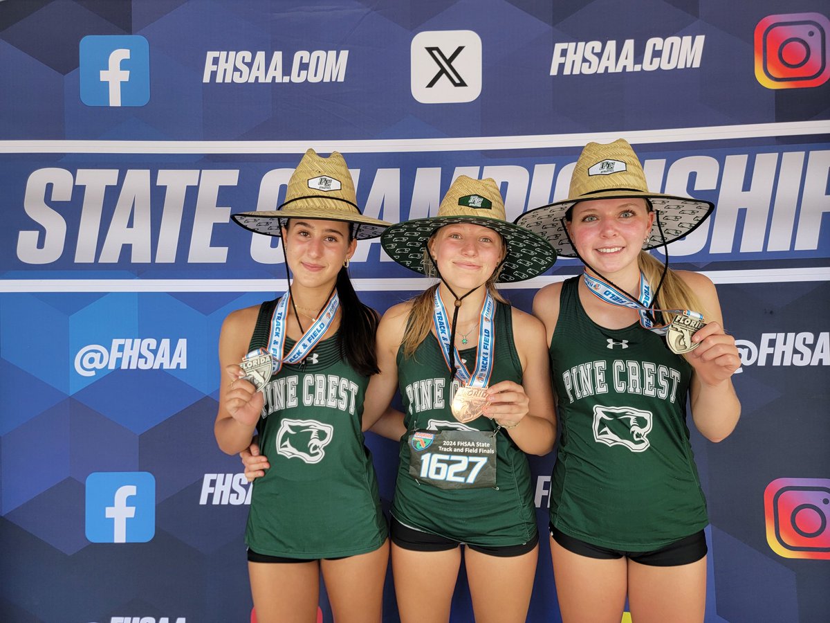 pinecresttrack's tweet image. Not 1, not 2 but 3 podium finishes for our javelin girls!  Rowan Sundevall 3rd, 36.35m, Elizabeth Sauby 4th, PR 35.94m &amp;amp; Jordana Friedman 8th, PR 32.90m!  #PCXCountry #PCTrack #PCAthletics #PCPanthers
#PCAlumni