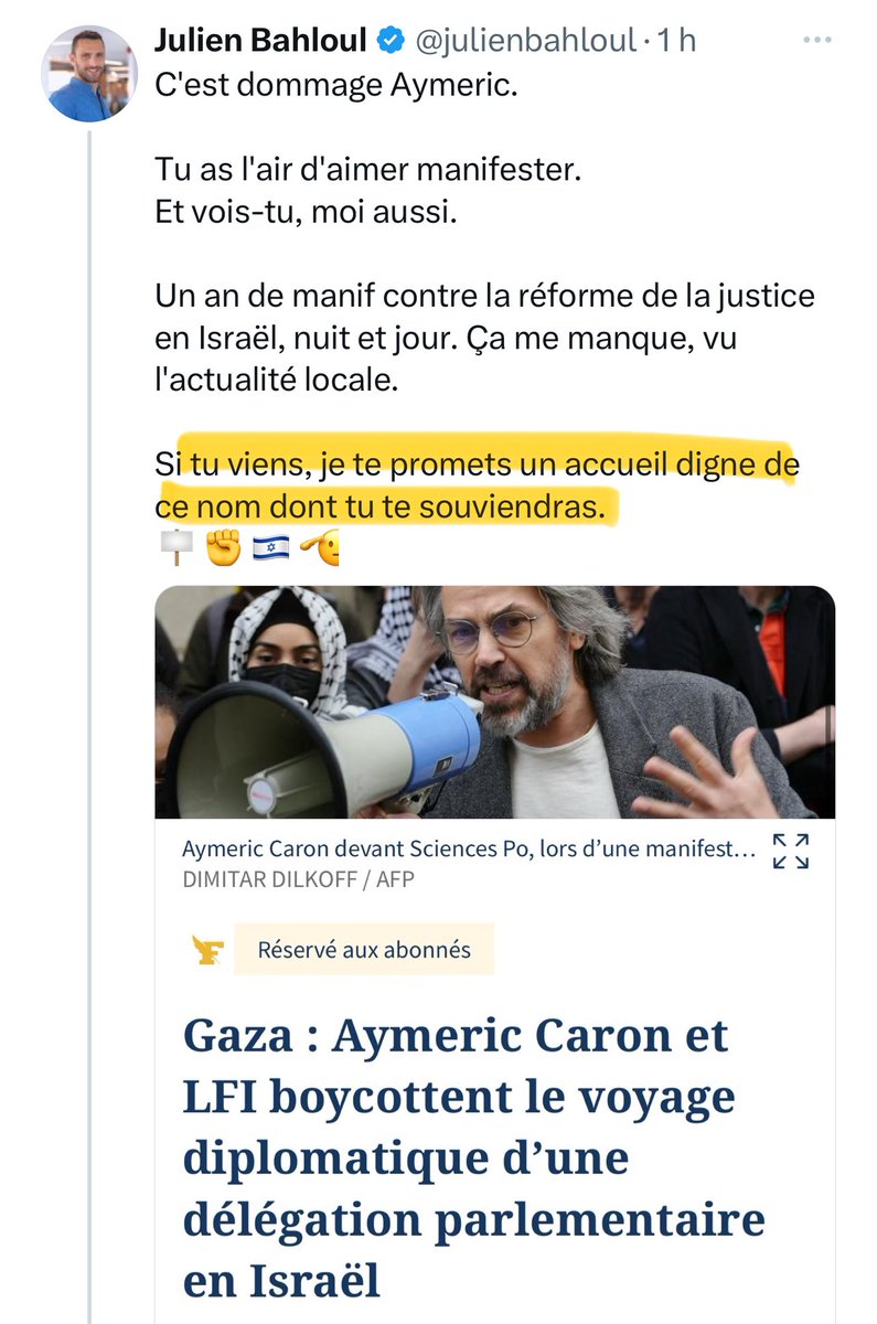 Cela ressemble fort à des menaces de la part de l’ancien porte-parole de l’armée israélienne.