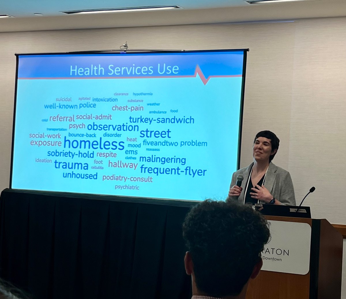 Yale #NIDA DAHRS fellow @CaitlinRyus dispelling commons myths about ED use and people with housing instability. Many do not use the ED at all, and most often it is for traumatic injuries. @Yale_EM @NIDAnews
