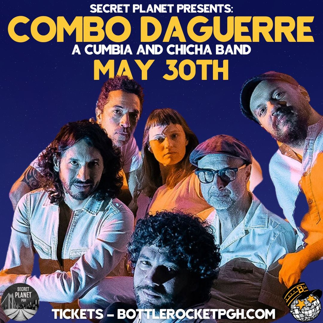 The Secret Planet series returns to Bottlerocket this month with COMBO DAGUERRE - a multinational band with roots in boleros, cumbia, 60's rock, French chanson and 1930s surrealism. Every Secret Planet show so far has been amazing musicianship and just really really special!
