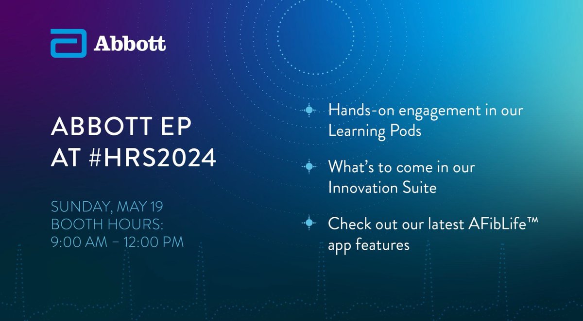 Final day of #HRS2024! If you haven’t already, make sure to stop by the @AbbottCardio booth to get hands-on with our technology and explore our latest innovations. #AbbottProud #EPatHRS #AbbottatHRS