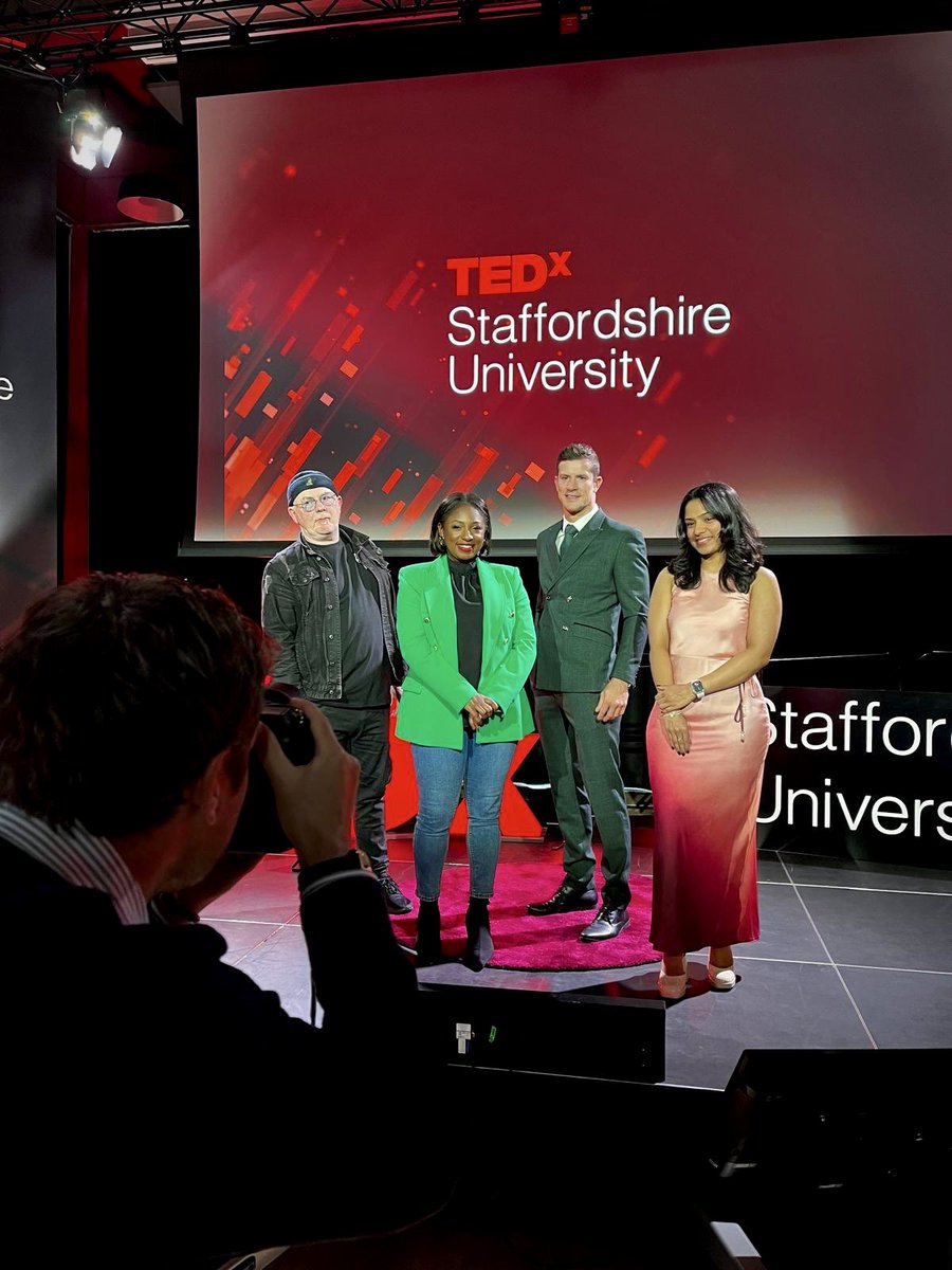 Tonight was @TEDxStaffsUni with 10 brilliant speakers who all did a stellar job. We were in awe watching them and feel extremely privileged to play a small part in the evening. We snapped a 📸 of the 4 #StaffsAlumni taking to the stage! #ProudToBeStaffs