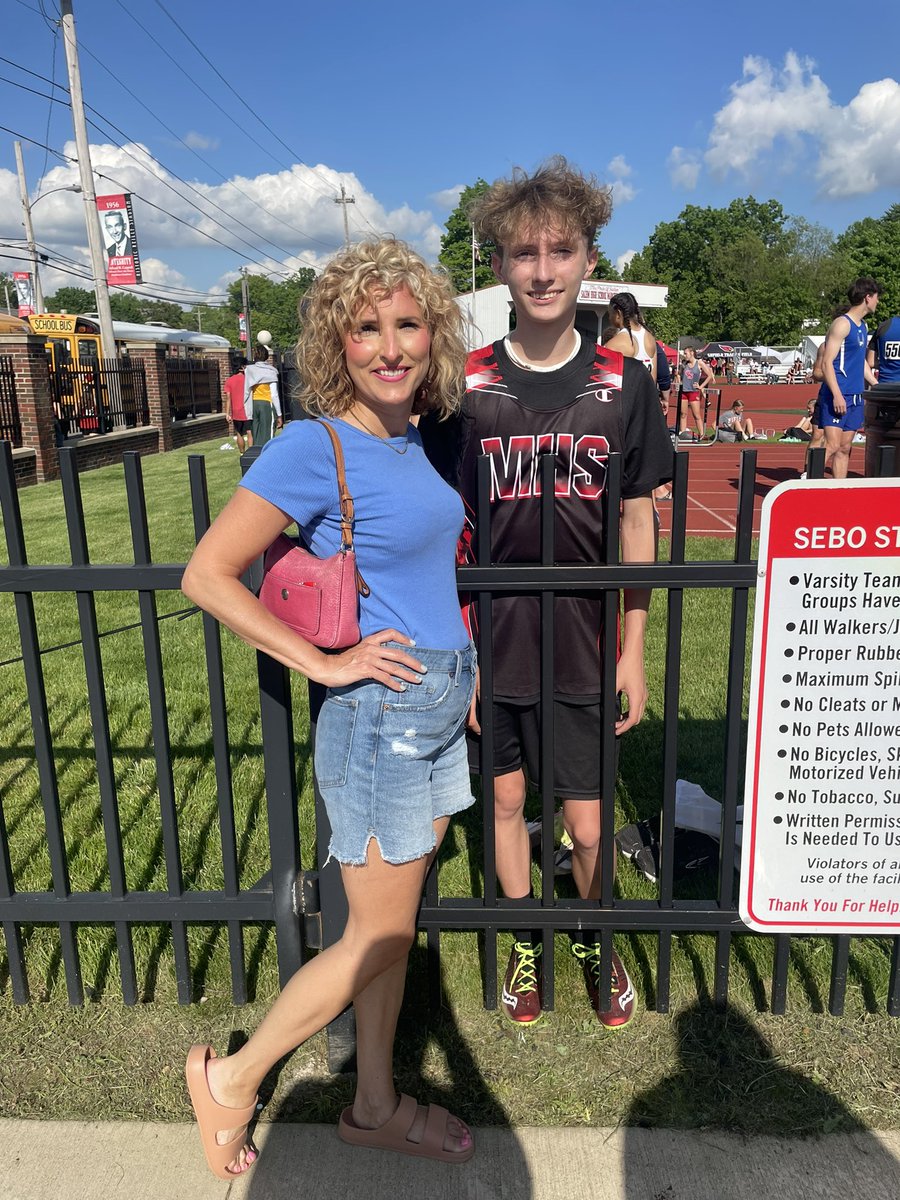 At Salem HS getting ready to watch my boy compete at his first Districts HS Track Meet as a freshman!  He’s running 110 & 300 hurdles #GOPANTHERS