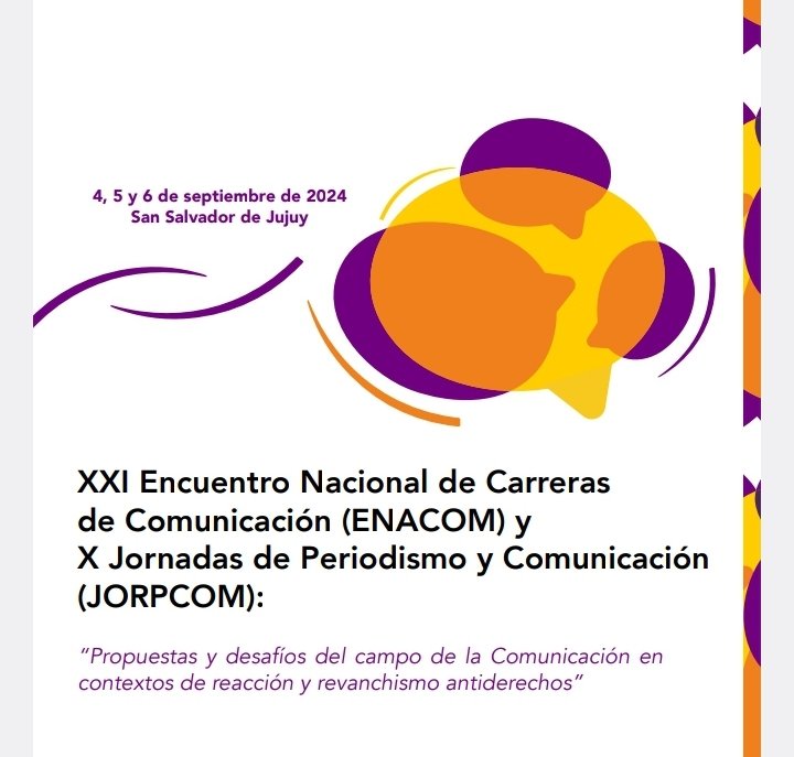 iicoms_hum_unne's tweet photo. Congreso ENACOM 24 
Resúmenes hasta el 5/7/24 por link de inscripción: ✍️ https://t.co/rUXRLaL4Yb

ℹ️ Más información en: https://t.co/WdMzv0KhTp

#Enacom24 #Co #JorPCOM #JorCoD # Jujuy 📓 https://t.co/PKXyi7GBpC