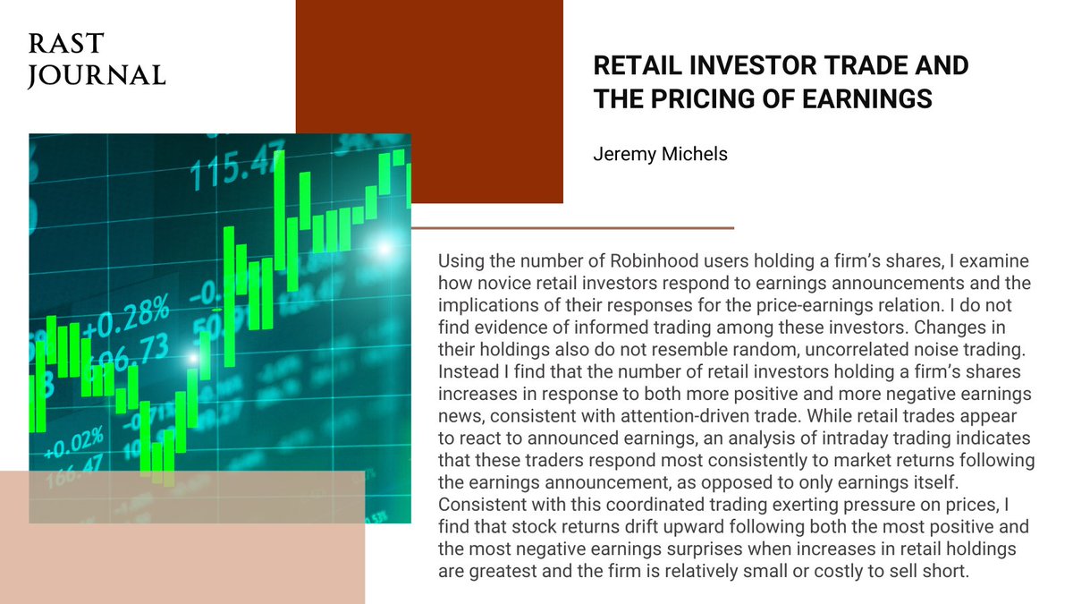 Accessible platforms like #Robinhood and reduced trading costs have fueled a rise in novice retail investors. What impact does this have on stock returns? Download the 🆕 #FreeToAccess paper & watch the video to find out! 📄 bit.ly/3WIp6r3 ▶️ bit.ly/4bldSs