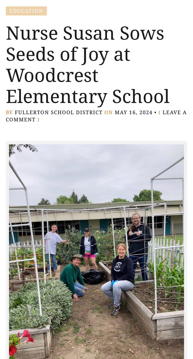 #ThankfulThursday courtesy of our amazing School Nurse Susan Cravello & her inspiring love for gardening/ volunteerism shown in the time and heart she’s poured into our @WoodcrestFSD Wildcat Friendship Garden! 💐🌿☀️🦋 Read more at bit.ly/NurseSusanFrie… #FSDFeats #FSDInspires