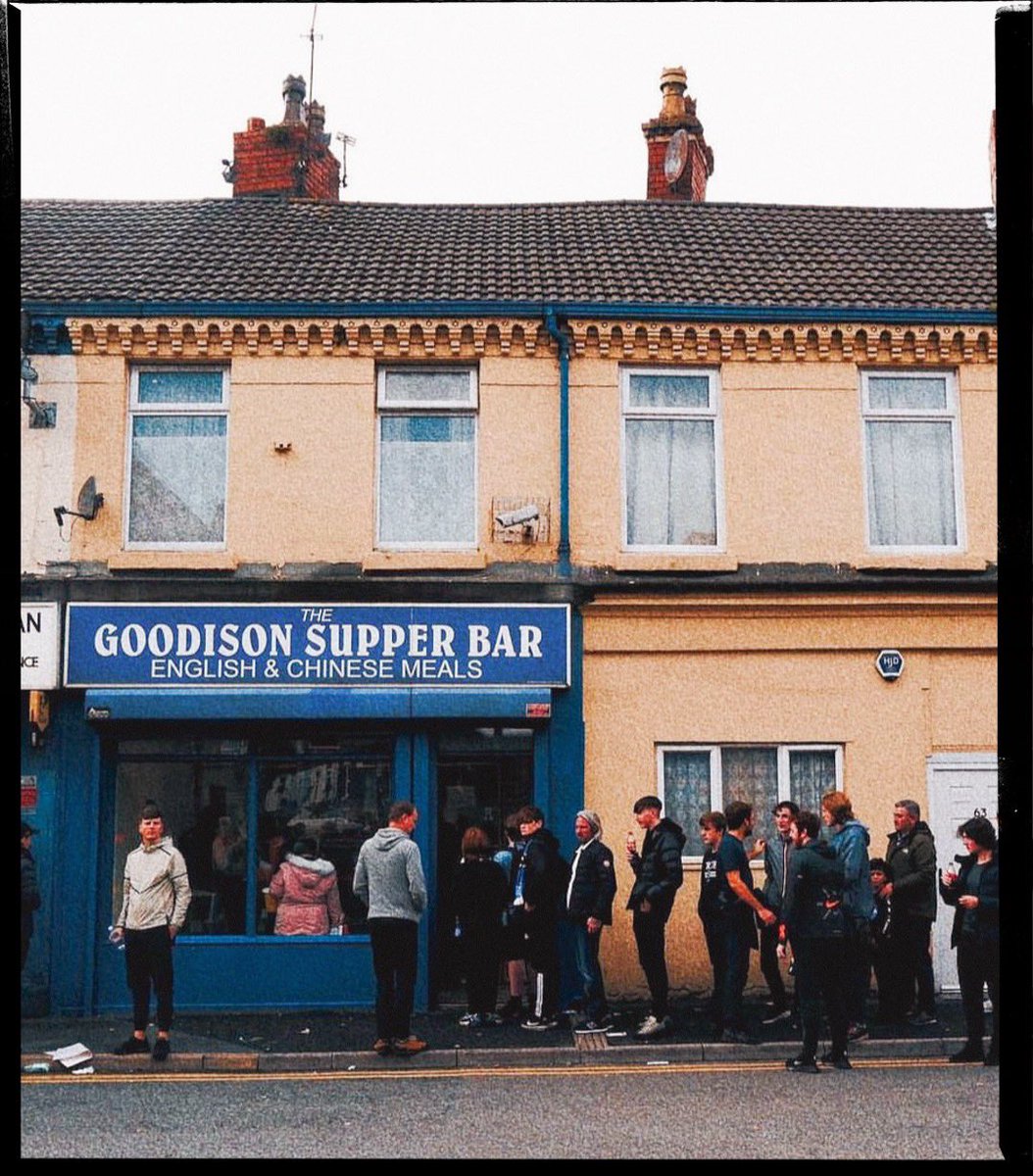 Evertonians form a queue Goodison Road 2021
