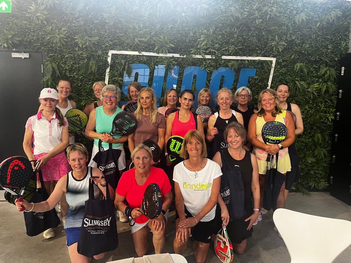 1/2 On Saturday, 11th May, the Bandeja Festival of Padel was played at Surge Harrogate - Sponsored by The Bandeja Magazine and Slingsby Gin. It was run by Nicky Horn and there were 24 players from across Yorkshire playing in 2 groups.