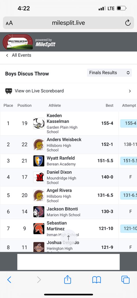 Another Regional Champ. <a href="/KasselmanKaeden/">Kaeden Kasselman</a>