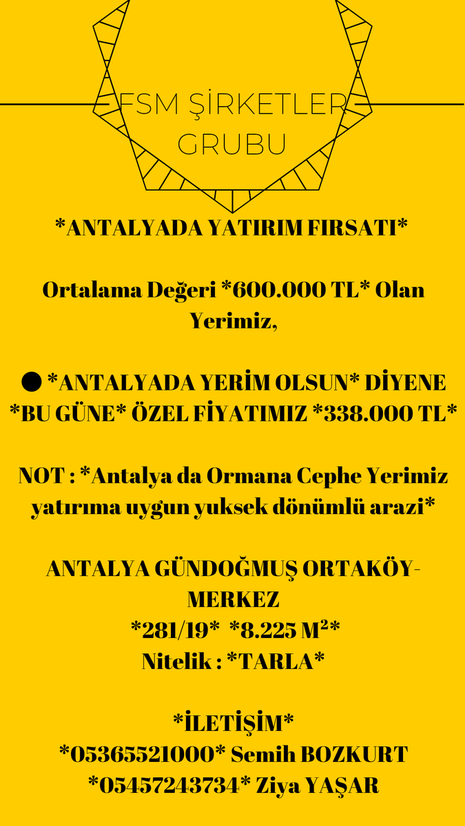 Geceye özel fırsat 💛
.
#yatırım #gündem #parakazanma #fırsatarazı #antalya #evdeişimkanı