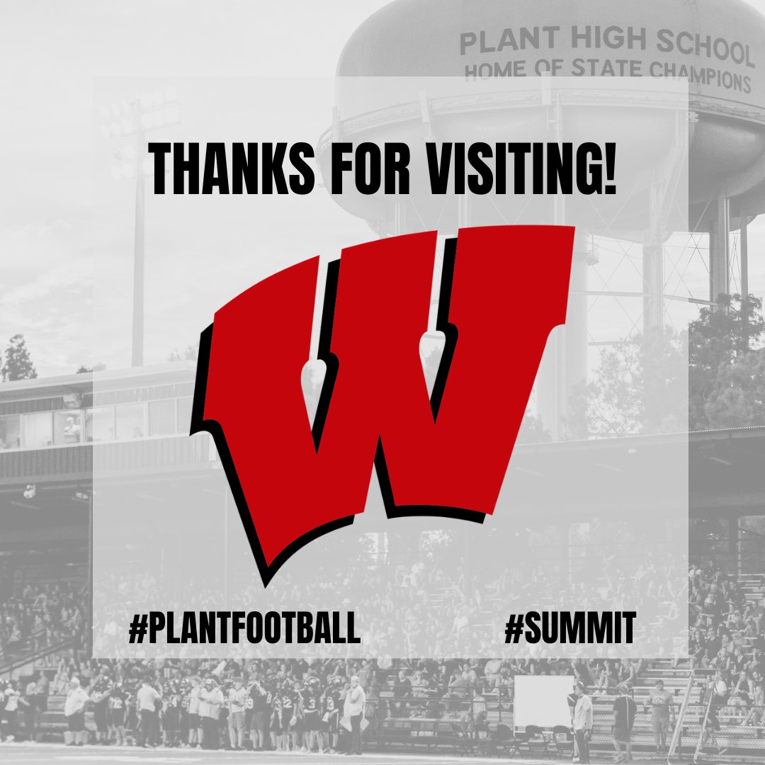 Thank you to @coachphillongo from @BadgerFootball for visiting! #Summit #Compete #ReruitPlant