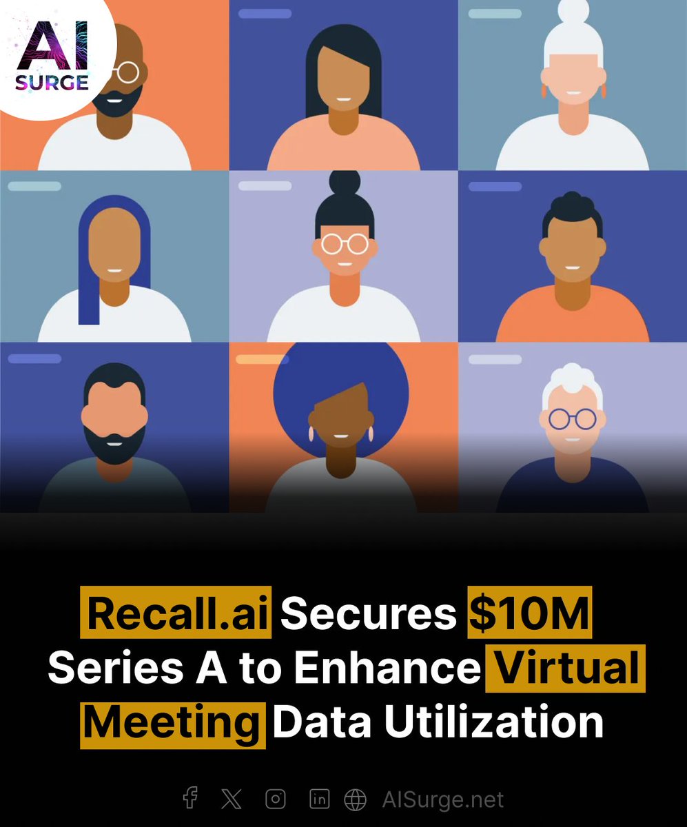 Recall.ai, a YC-backed developer infrastructure startup, raised a $10M Series A, bringing its total funding to over $12M. The startup offers a unified API for virtual meeting data from platforms like Zoom and Teams. #Recallai #VirtualMeeting #Ai Funding