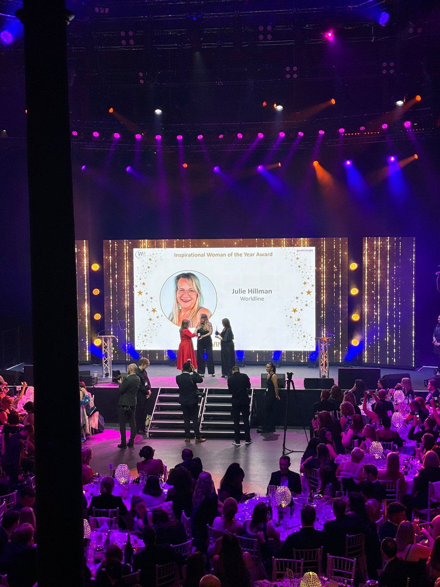 The #WRAwards2024 Inspirational Woman of the Year is... Julie Hillman - Transformation Director, Worldline.  

<a href="/WorldlineUKI/">Worldline UK&I</a> <a href="/greateranglia/">Greater Anglia</a> <a href="/WomeninRail/">Women in Rail</a>