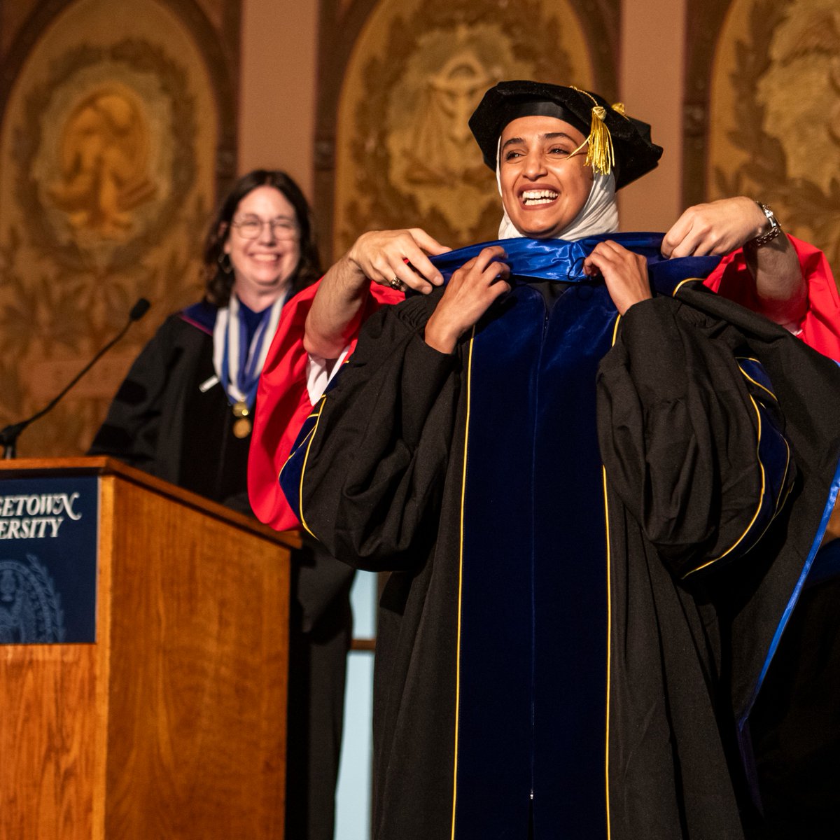 ICYMI: We had a rocking Multicultural Ceremony for #GradHoyas yesterday and an inspiring Doctoral Hooding Ceremony this morning. We can't wait for tomorrow's Commencement! #Hoyas2024 #GeorgetownUniversity #GradHoyas #GraduateSchool #HigherEd – @Georgetown @GeorgetownBGE