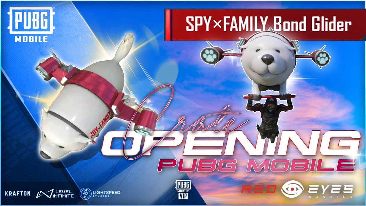 Little late on the upload for this. #PUBGMOBILE #spyfamily Bond Glider #crateopening up now on tiktok.com/@redeyescastin… Idk much about SpyFam , but I LOVE doggos more than anything❤️🐾🐶. I miss my Auggie boy so much, & added a little nod to him at the end. #pubgmvip #pubgm
