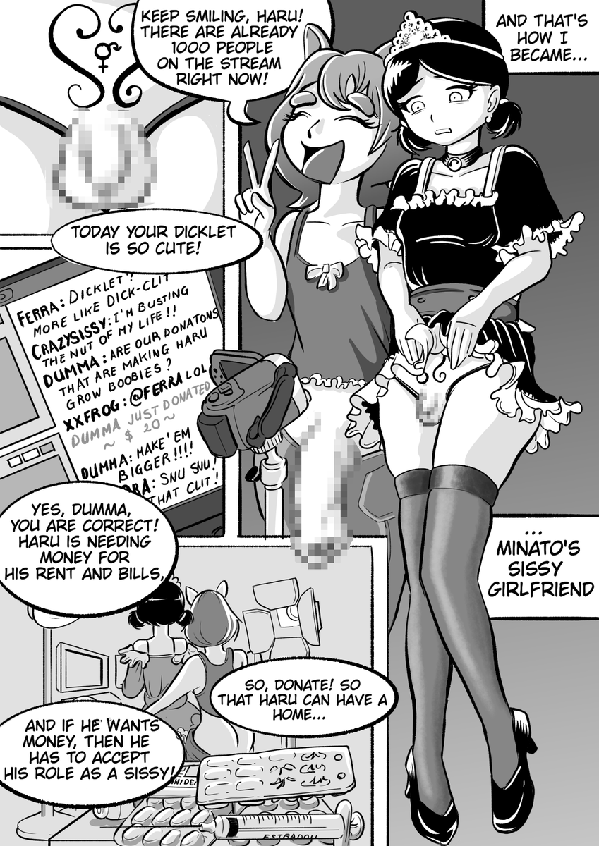 CherryMoonny's tweet photo. Here we are! Page 7 and 8 of my feminization comic! for those of you unaware I have a subscribe star page right now! With the full second and beginning of third chapter uncensored! #feminization #tgtf #maletofemale #genderbender #gendermorph #hentai #sissy #hentaifeminization https://t.co/hZNixfIk3W