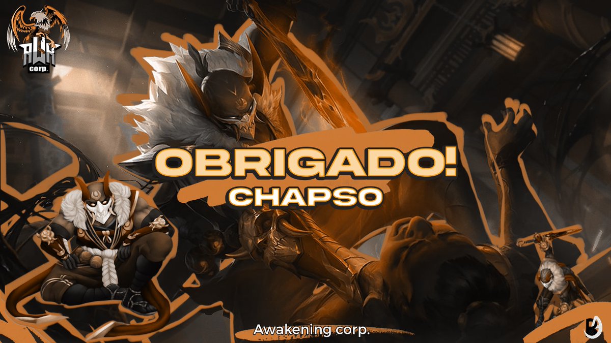Nos despedimos, @kurolol9 e <a href="/AWKchapso/">chapso</a> Expressamos nosso agradecimento a todos os momentos da nossa jornada e desejamos sucesso.
