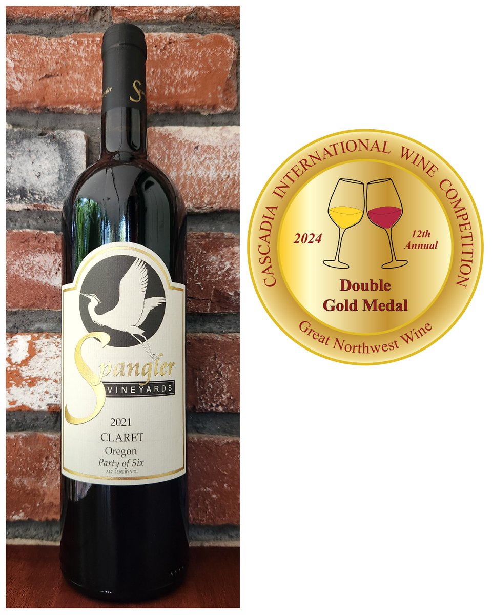 DOUBLE GOLD!!

@SpanglerVyds 2021 Party of Six Claret, Oregon
#cascadiawinecompetition
#oregonwine