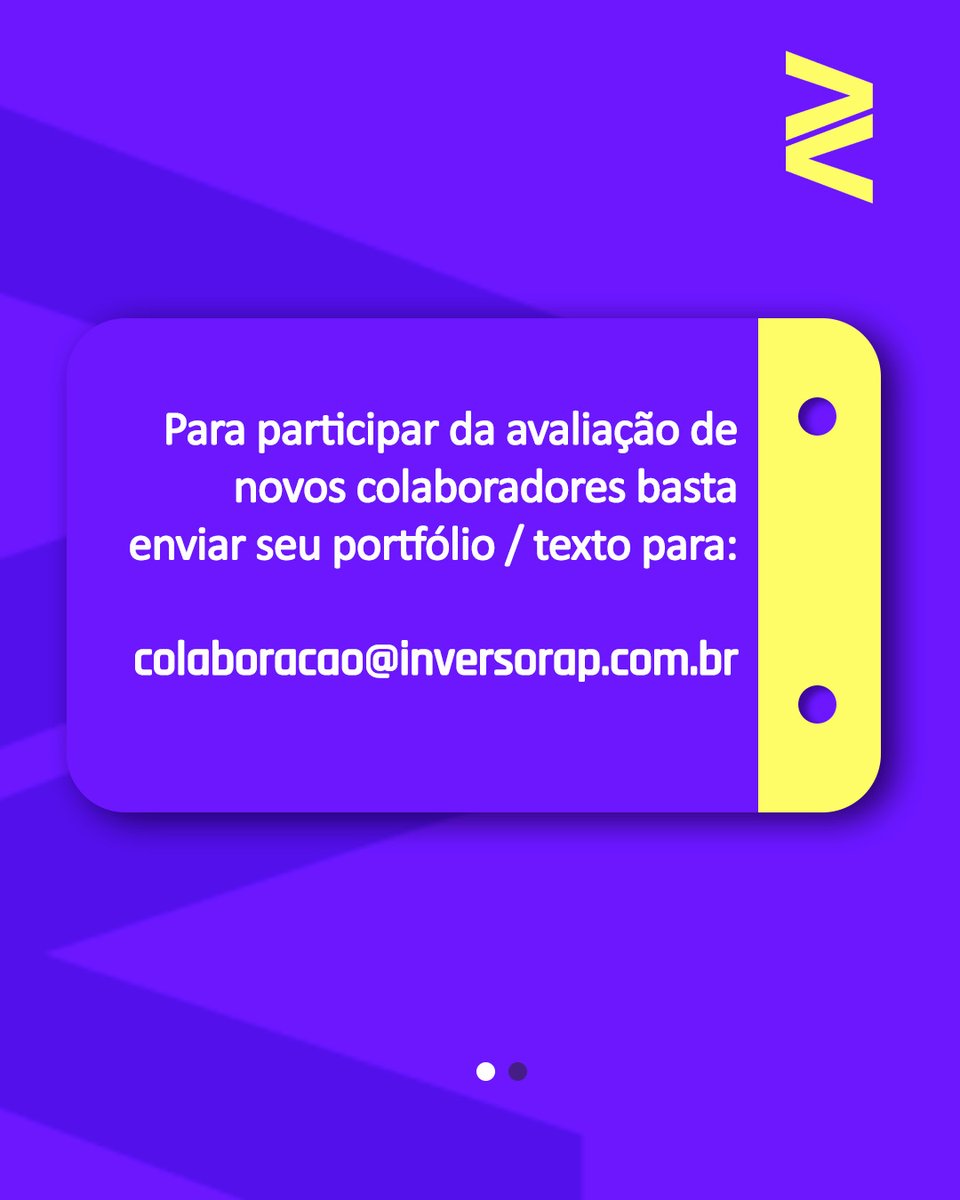 Junte-se à Inverso!🔗

Salve galera! Estamos anunciando novas vagas para preencher o nosso time, as vagas são para: redação, mídias sociais, design e audiovisual (criação e edição). 

Entrem em contato pelo nosso e-mail: colaboracao@inversorap.com.br